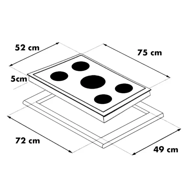 ENCIMERA RCA DE INDUCCION 5 HORNILLAS - Image 2