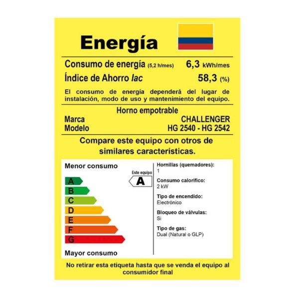Horno de empotrar a gas de acero inoxidable 60 cm - Image 3