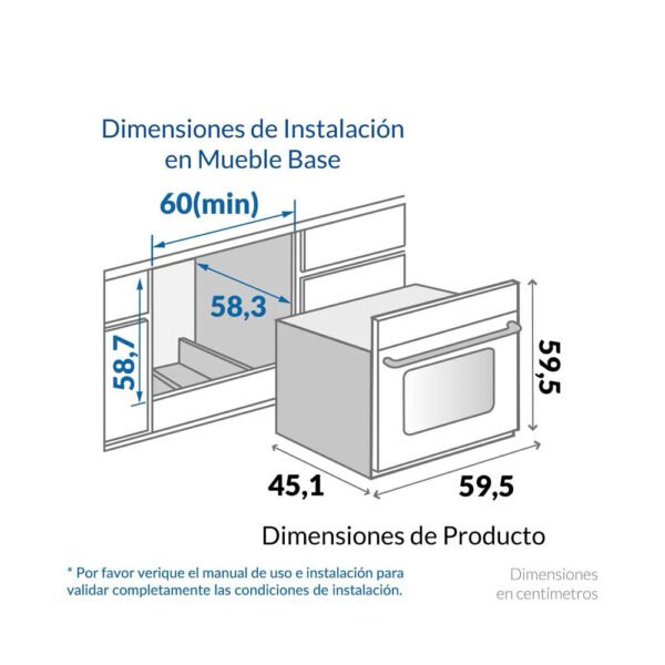 Horno de empotrar a gas de acero inoxidable 60 cm - Image 4