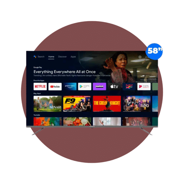 TELEVISOR INDURAMA 58" QLED 4K GOOGLE TV
