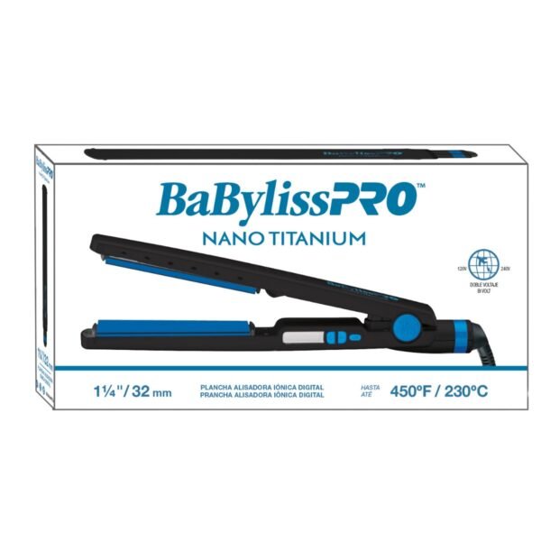 PLANCHA DE CABELLO BABYLISS 1 1 4" NANO TITANIUM COLOR NEGRO - Image 2