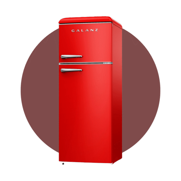 Refrigerador Galanz Top Mount 7.6 Pies Cúbicos Modelo Retro Rojo