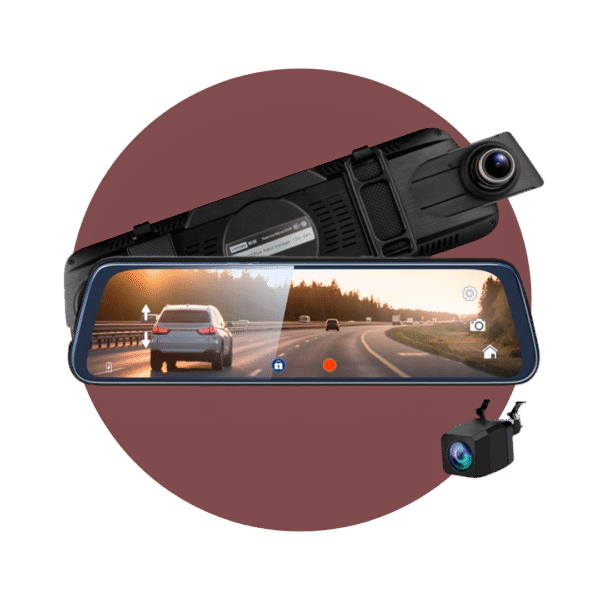 Cámara de espejo retrovisor IPS PANTALLA TÁCTIL Lente frontal