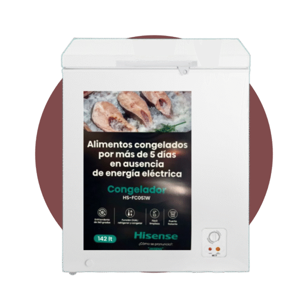 HISENSE - CONGELADOR 142LTS COLOR BLANCO - SUPER CONGELACION