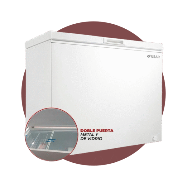 CONGELADOR USAIR HOTIZONTALEZ 301LT DUAL DOBLE TAPA