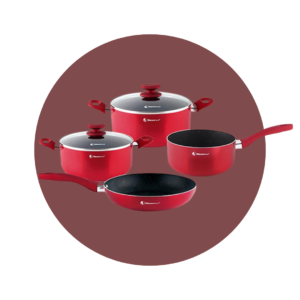 Set 6 Piezas Satín II (Rojo) Inducción WARENHAUS