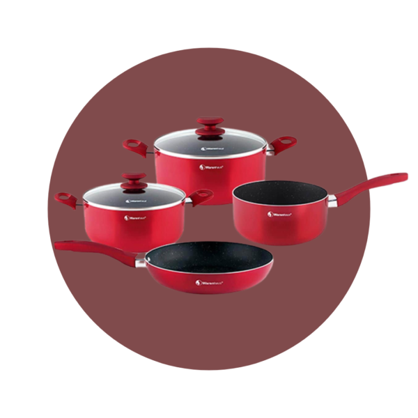 Set 6 Piezas Satín II (Rojo) Inducción WARENHAUS