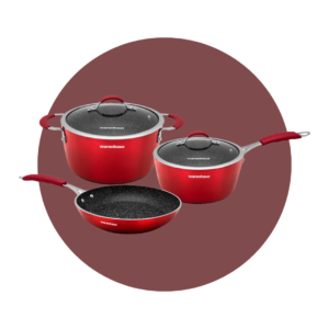 SET DE COCINA Warenhaus 5 PIEZAS CARMÍN