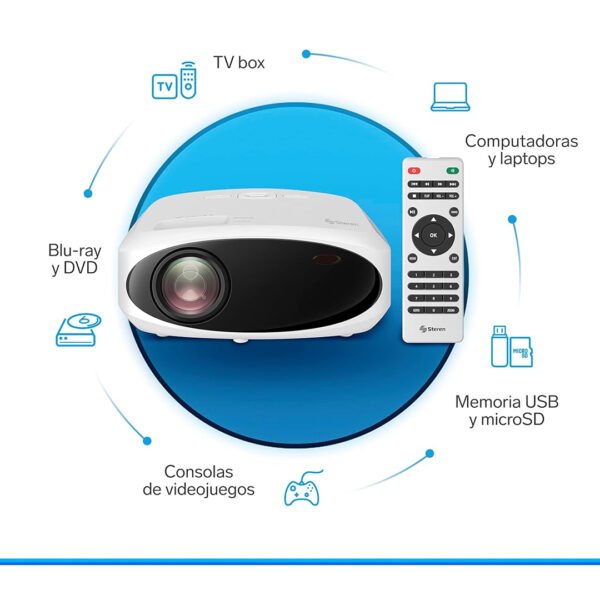 PROYECTOR MULTIMEDIA STEREN 9000 LUMENES - Image 2