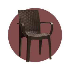 SILLA RATAN CORSA PICA CON BRAZOS CAFE