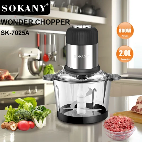 MAQUINA PICATODO SOKANY 800W 2.0L VIDRIO - Image 2