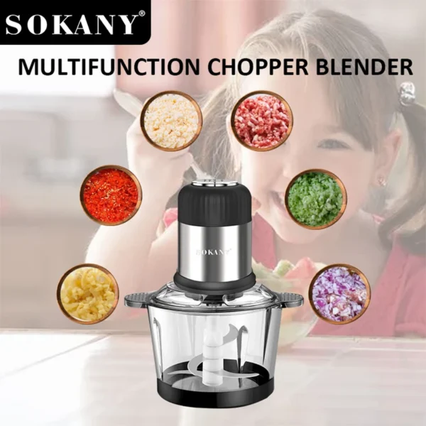 MAQUINA PICATODO SOKANY 800W 2.0L VIDRIO - Image 3