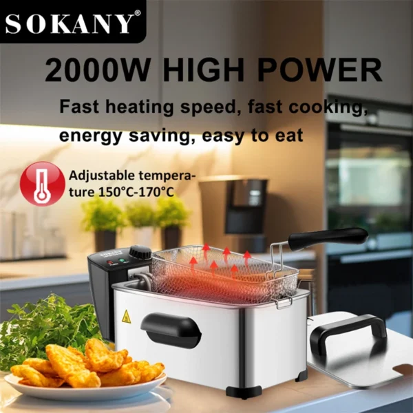 FREIDORA ELECTRICA DE MANO SOKANY 3.5L - Image 3