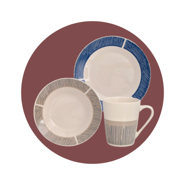 VAJILLA PORCELANA X12PZS REDONDA