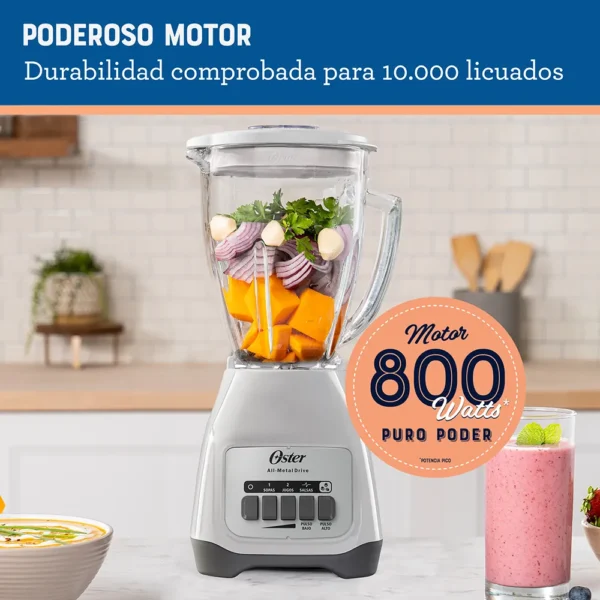 Licuadora Oster® Blanca 2 velocidades más pulso y vaso de vidrio - Image 3