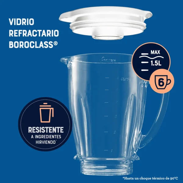 Licuadora Oster® Blanca 2 velocidades más pulso y vaso de vidrio - Image 4