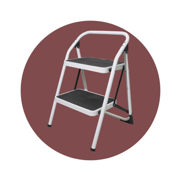 ESCALERA DE ACERO PARA HOGAR 2 PELDAÑOS