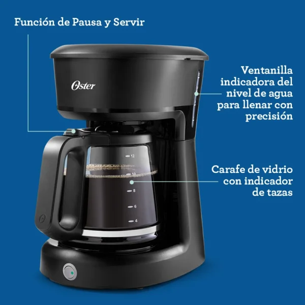 Cafetera Oster® con Jarra de Vidrio y Filtro Permanente 12 tazas - Image 4