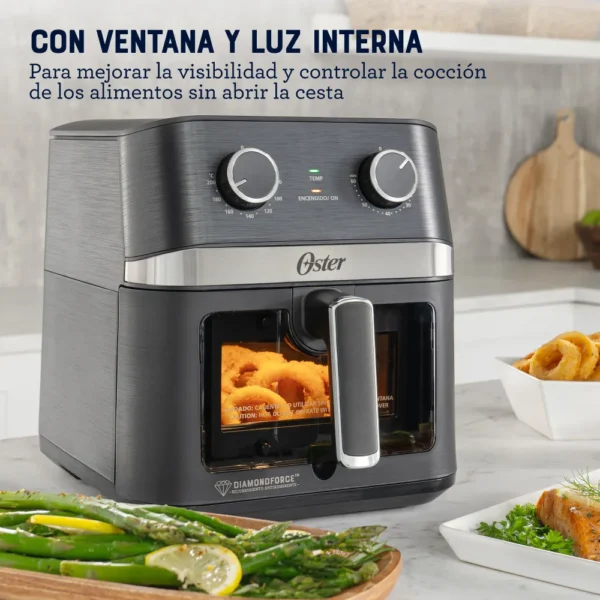 Freidora de Aire Manual Oster® Recubrimiento DiamondForce con Ventana y Luz Interna 6L - Image 4