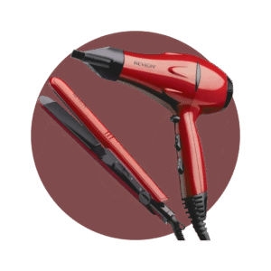 COMBO PLANCHA ALISADORA + SECADOR REVLON ROJO
