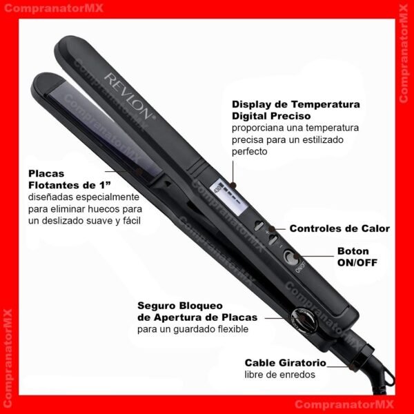 Plancha de cabello Revlon Perfect Heat Straight 3X Ceramic 1" - Image 2