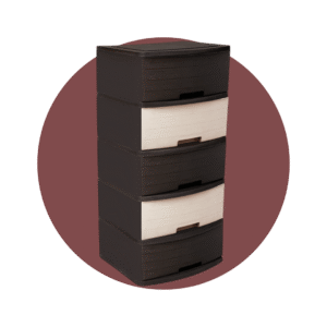 CAJONERA MADEIRA GLAMOUR 5P CAFE/BEIGE