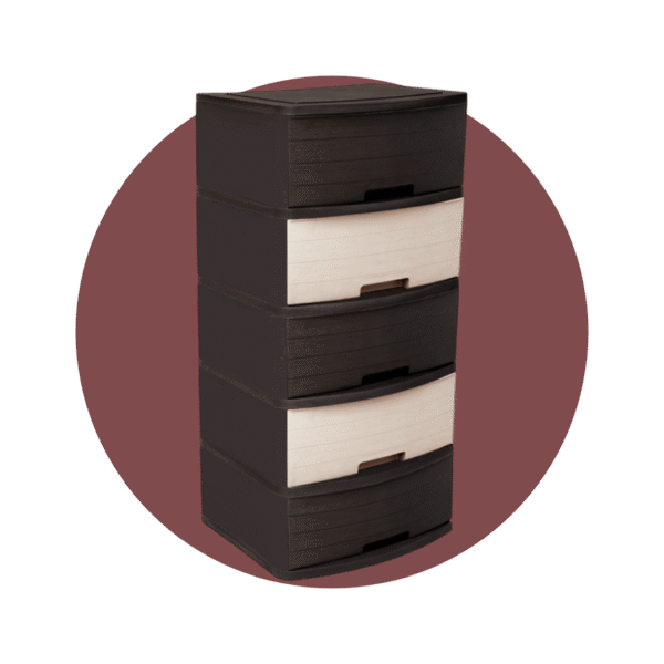 CAJONERA MADEIRA GLAMOUR 5P CAFE/BEIGE