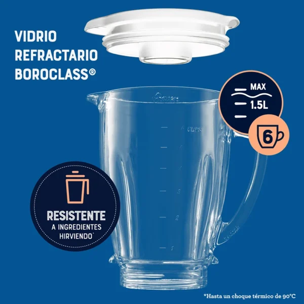 Licuadora Oster® con vaso de vidrio y control de perilla 2 Velocidades - Image 4