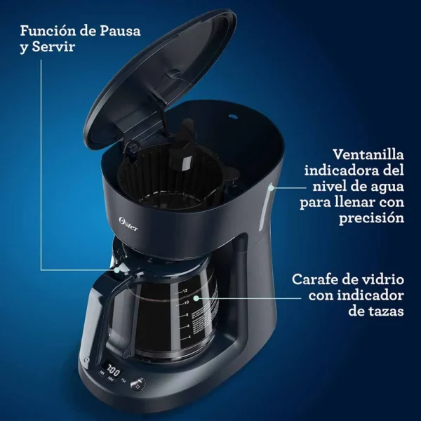 Cafetera programable Oster® de 12 tazas negra con auto apagado - Image 4