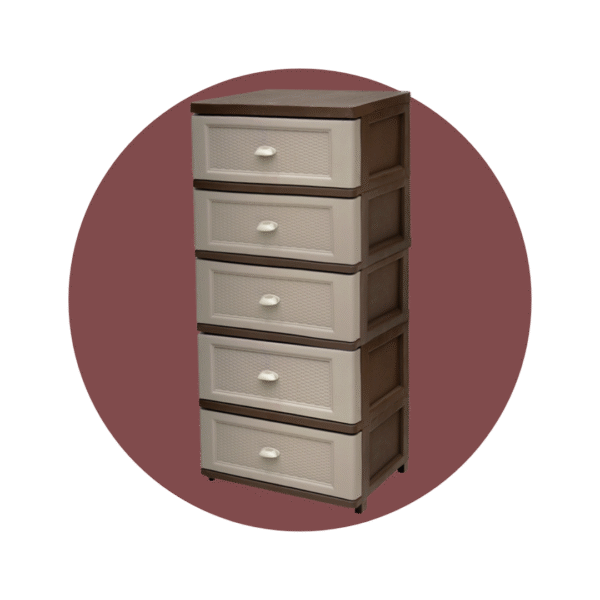 CAJONERA MADEIRA DELUXE 5P CAFE/BEIGE