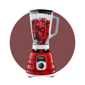 Licuadora clásica Oster® roja con perilla ergonómica de 3 velocidades