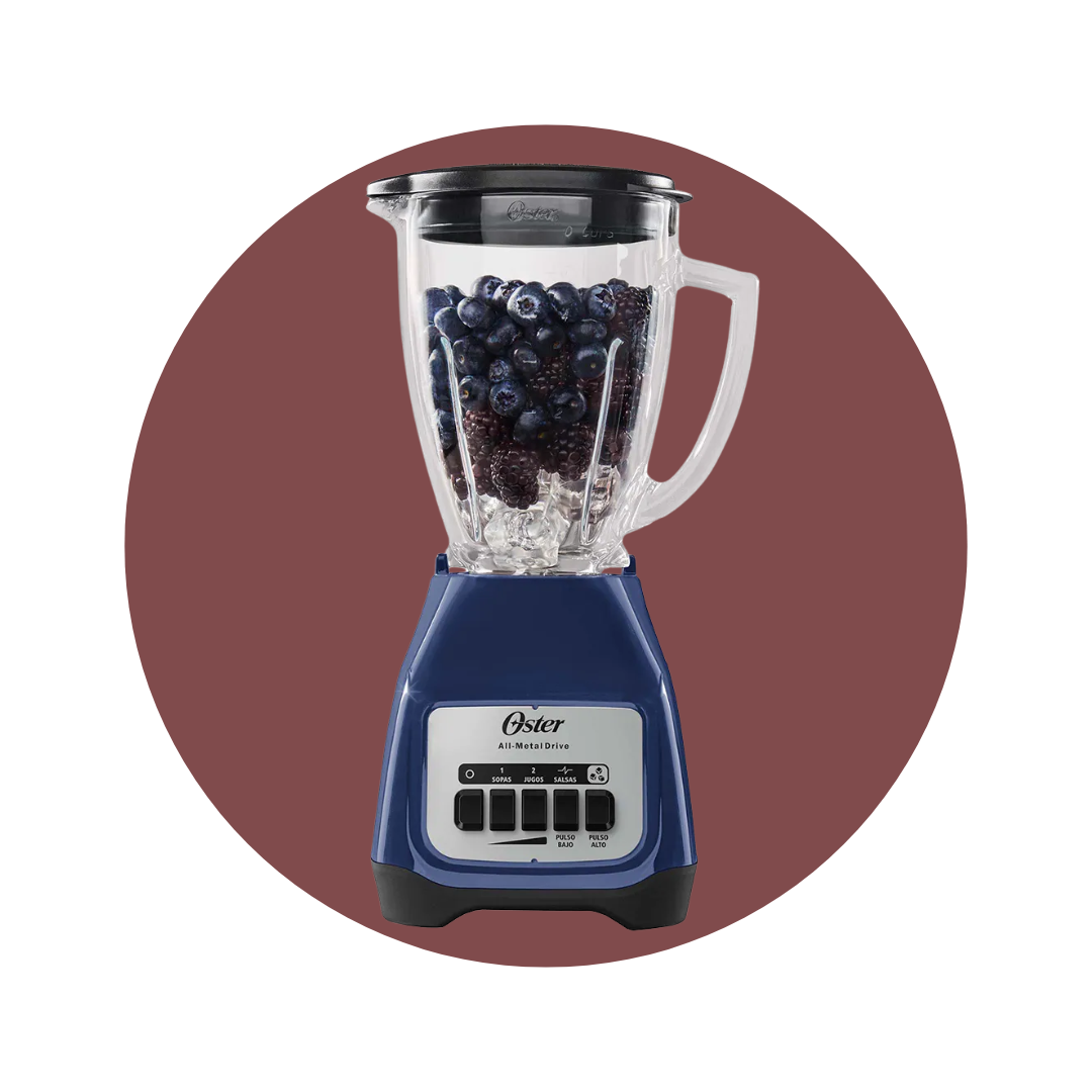 Licuadora Oster® Azul 2 velocidades más pulso y vaso de vidrio