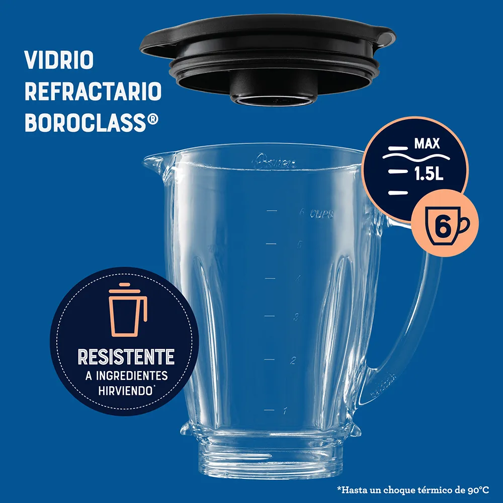 Licuadora Oster® Azul 2 velocidades más pulso y vaso de vidrio - Image 4