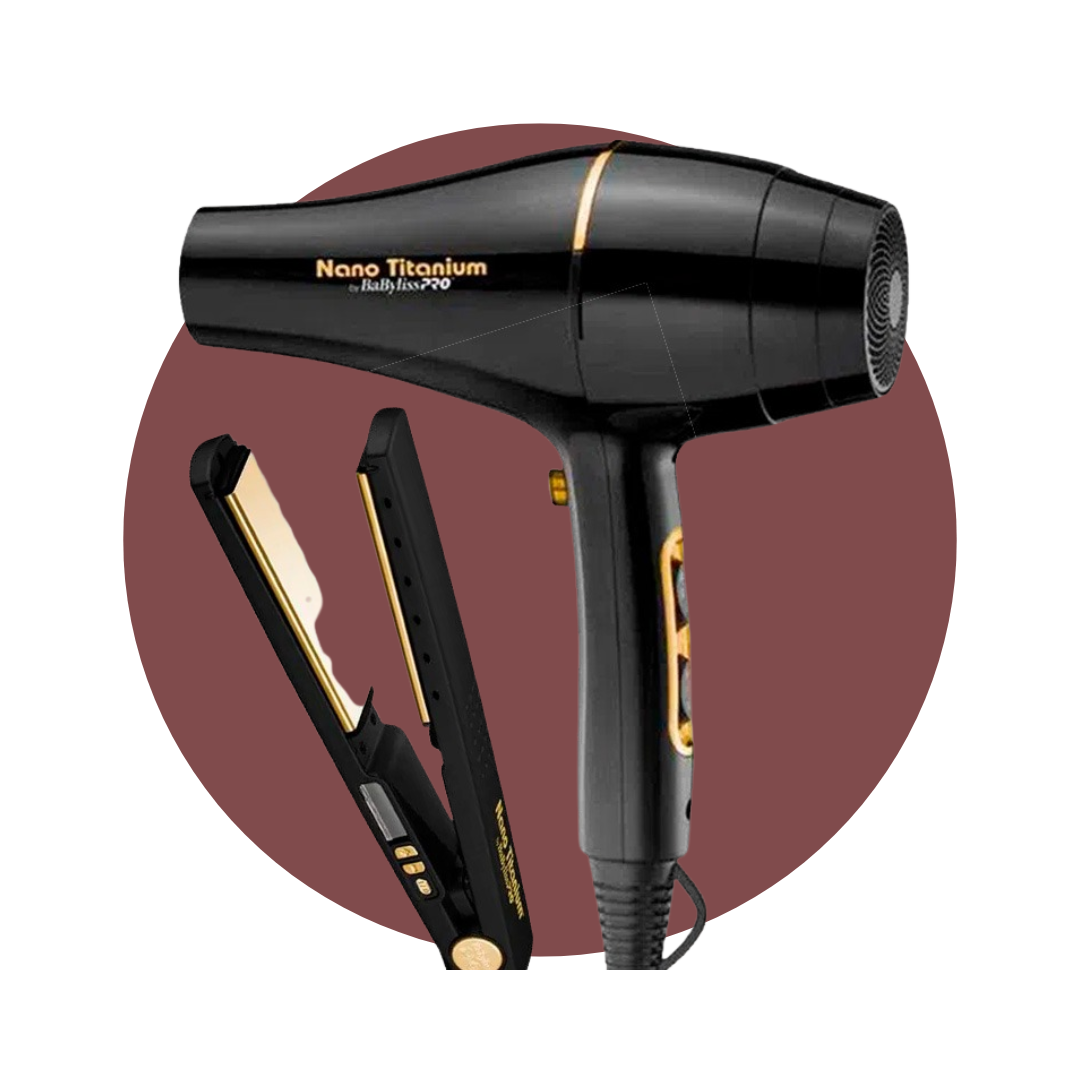 Combo Secador 2000w y Plancha 1¼ Nano Gold