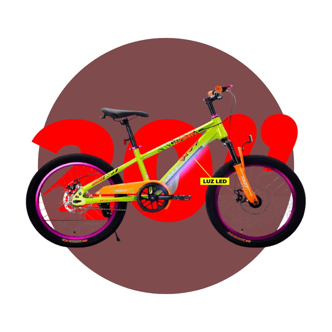 BICICLETA ARO 20 FRENO DE DISCO CUADRANTE CON LED