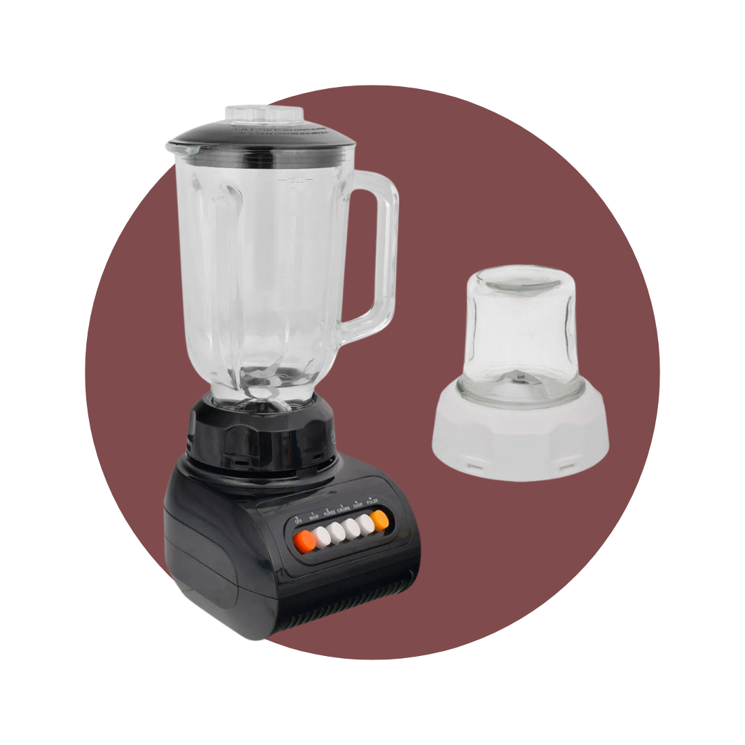 LICUADORA E-LIFE NEGRA 4 VEL. VASO DE VIDRIO