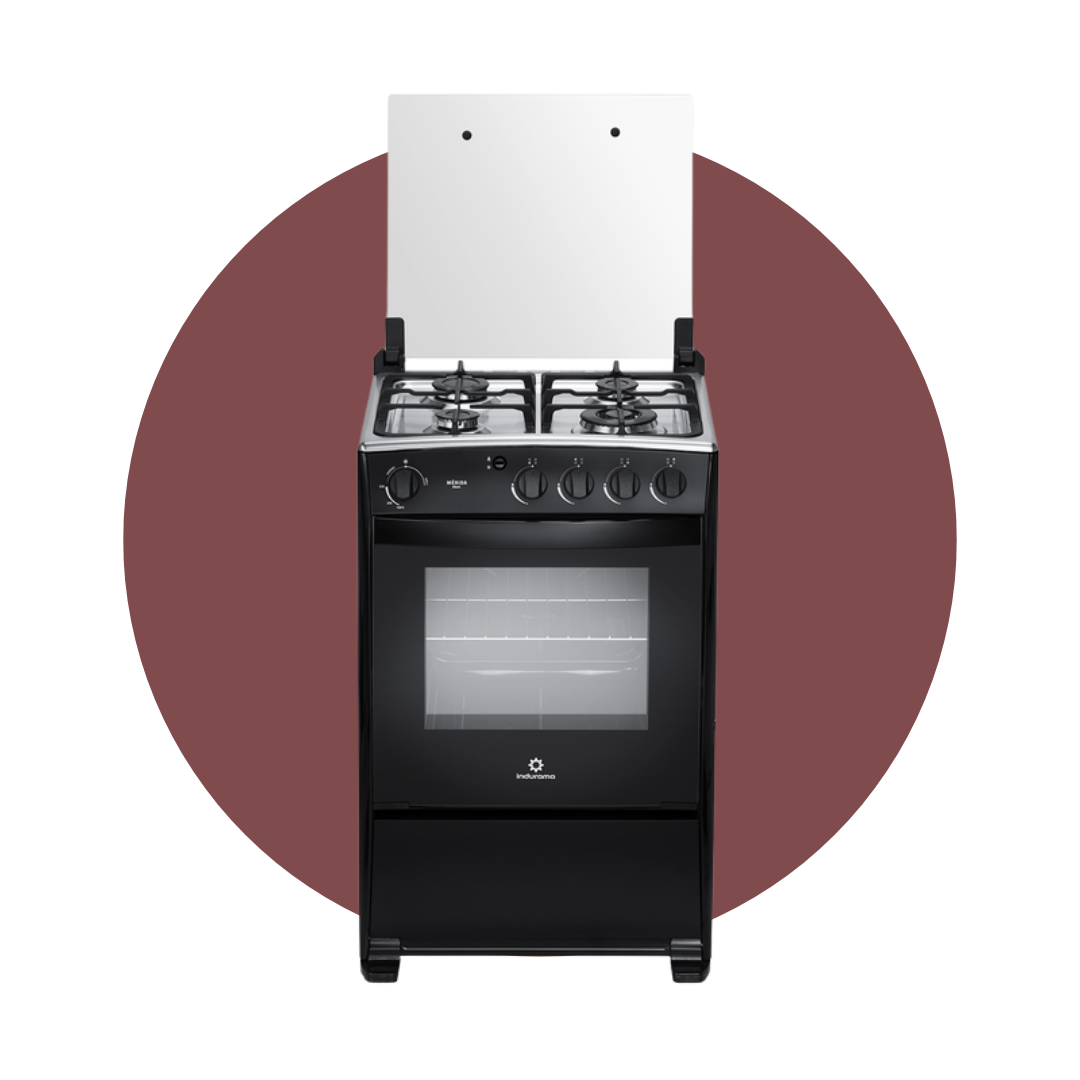 COCINA A GAS MÉRIDA BLACK 4 QUEMADORES 24"