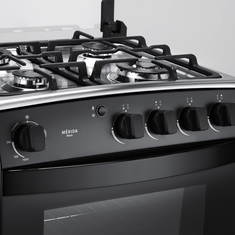 COCINA A GAS MÉRIDA BLACK 4 QUEMADORES 24" - Image 4