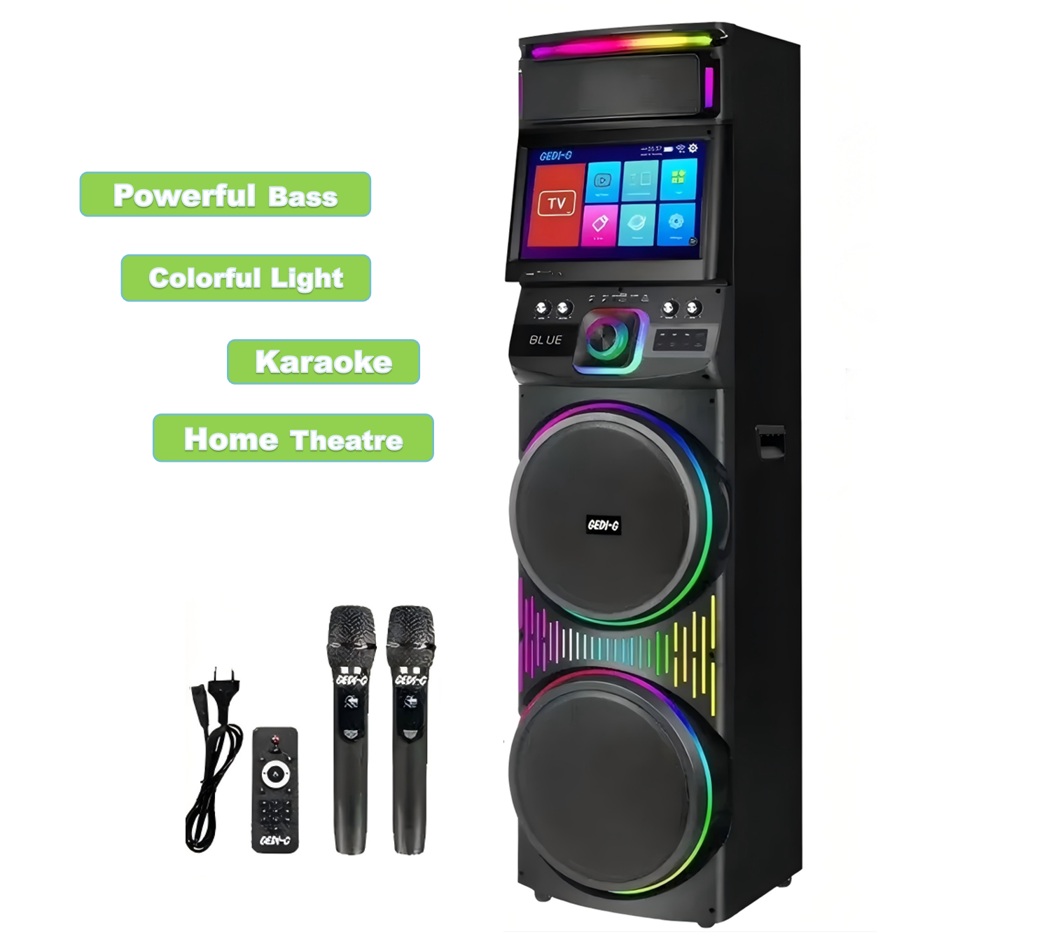 PARLANTE WIFI CON PANTALLA ANDROID TACTIL 2*12 PULGADAS - Image 2