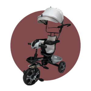 TRICICLO PARA NIÑOS MUSICAL CON TOLDO Y GUIADOR