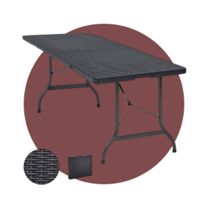 Mesa plegable ratan negra