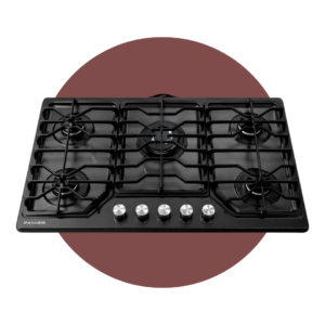 Encimera Pawer 5 Quemadores Acero inoxidable Negro