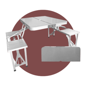 T1901 (1) MESA CON SILLA PLEGABLE METALICA HOME LIVING