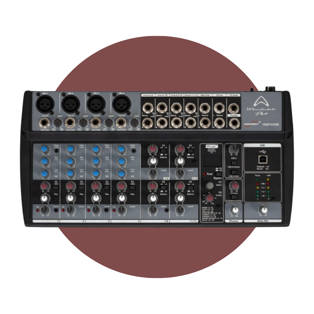 Mezclador Analógico 12 canales WHARFEDALE CONNECT 1202FX-USB