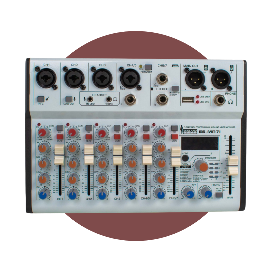 Mixer Profesional 7 canales ENGLAND SOUND ES-MR7I