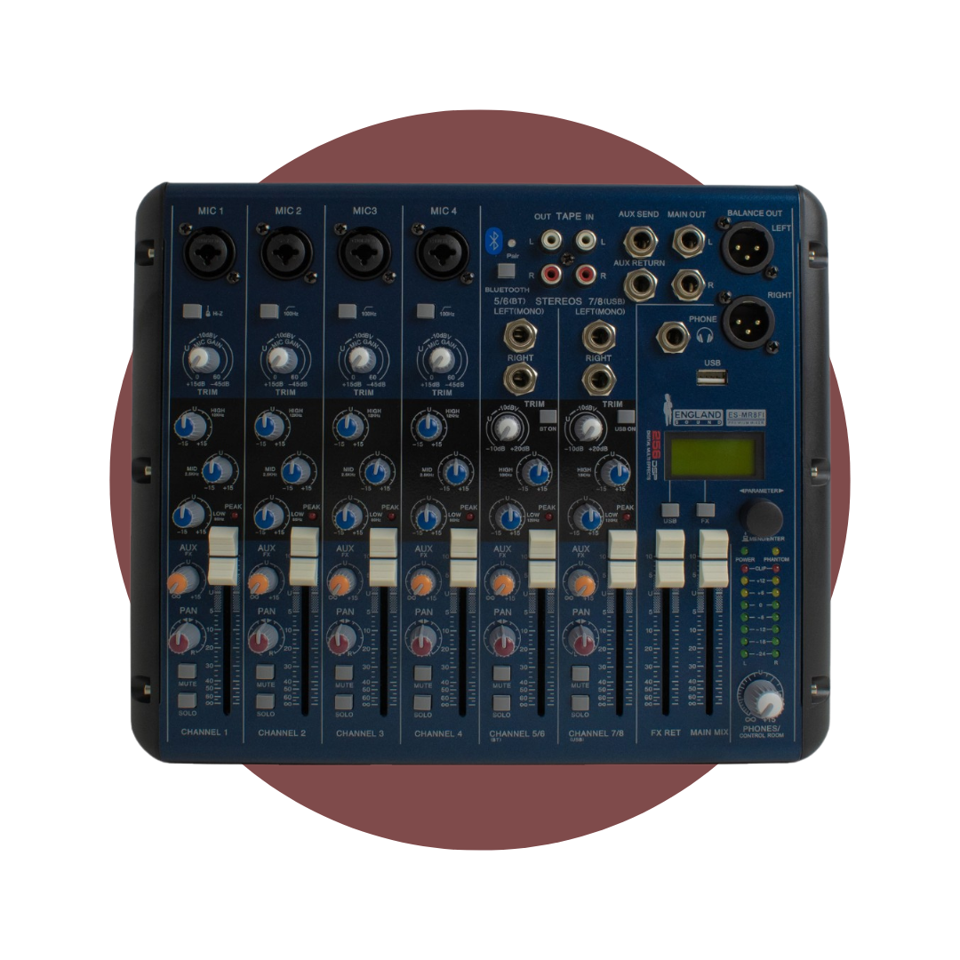 Mixer Analógico 6 canales ENGLAND SOUND ES-MR8FI