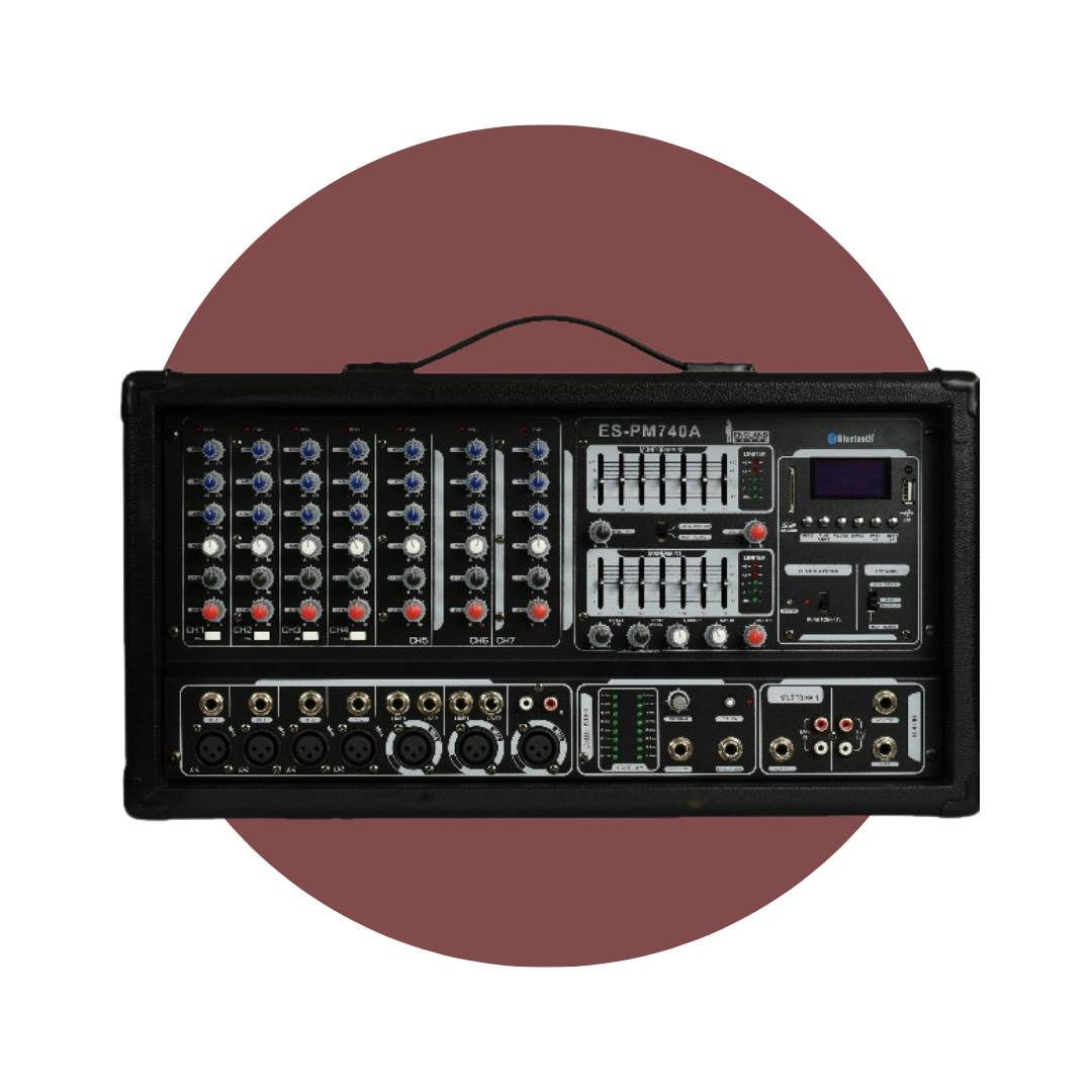 Mezclador Amplificado 7 entradas 500W ENGLAND SOUND ES-PM740A