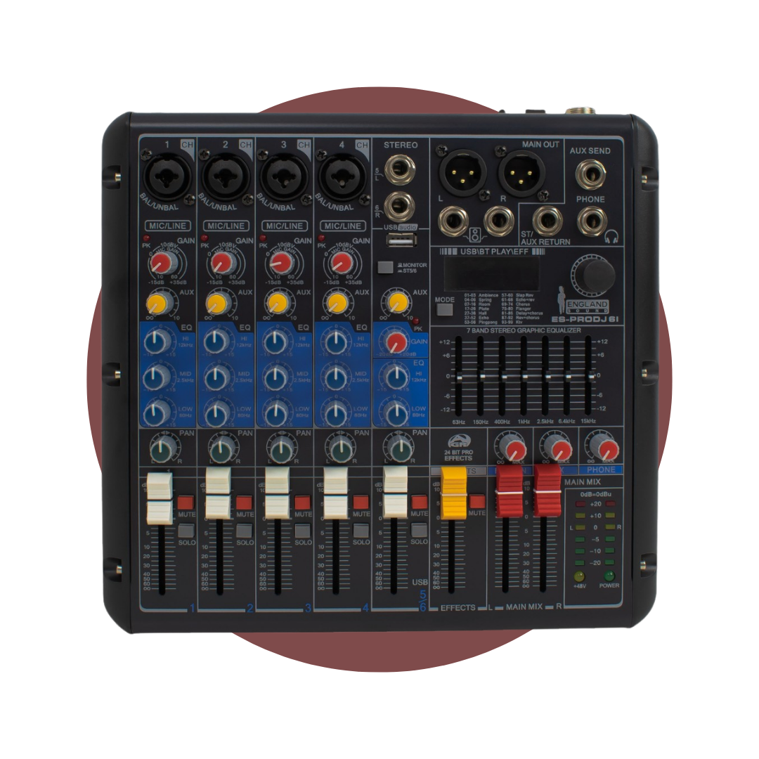 Mixer Profesional 6 canales ENGLAND SOUND ES-PRODJ 6I