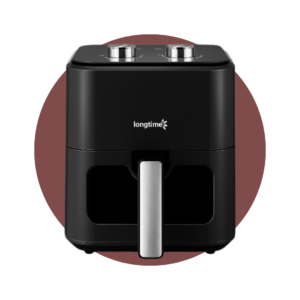 FREIDORA DE AIRE LONGTIME 4.0LTS NEGRA CON VENTANA TRANSPARENTE