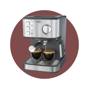 Cafetera Oster® Compacta Espresso Tubo de Vapor Acero Inoxidable